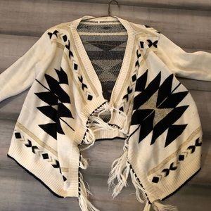 COPY - Aztec print fringe shaw